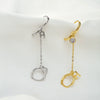 Women's Silver Letter H Double Piercing Earrings With Electroplated Finish And Minimalist Design