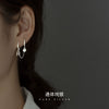 Women's Silver Letter H Double Piercing Earrings With Electroplated Finish And Minimalist Design
