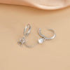 Women's Silver Letter H Double Piercing Earrings With Electroplated Finish And Minimalist Design