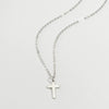 Women's 925 Silver Minimalist Cross Necklace With O Chain Geometric Pendant Electroplated Simple Clavicle Choker