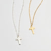 Women's 925 Silver Minimalist Cross Necklace With O Chain Geometric Pendant Electroplated Simple Clavicle Choker