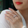 Women's 925 Silver Moissanite Ring Geometric Style Set With Diamonds