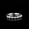 Women's 925 Silver Moissanite Ring With Flower Pattern And Diamond Inlay