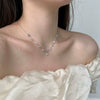 Women's Silver Necklace Geometric Cross Chain Electroplated 925 Silver Jewelry