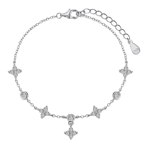 Women's Silver Necklace Geometric Cross Chain Electroplated 925 Silver Jewelry