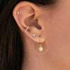 Women's Silver Needle Copper Flower And Geometric Style Earrings