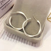 Women's 925 Silver Needle Cshaped Twisted Hoop Earrings With Matte Finish And Geometric Pattern Electroplated Cold Style