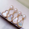 Women's 925 Silver Needle Freshwater Pearl Gourd Earrings