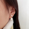 Women's 925 Silver Pearl Fourleaf Clover Earrings