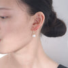 Women's 925 Silver Pearl Geometric Earrings Fashion Jewelry