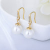 Women's 925 Silver Pearl Geometric Earrings Fashion Jewelry