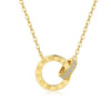 Women's Silver Pendant Necklace With Flower Shape Set With Diamonds And Roman Numeral Pattern Plated With 14K Gold