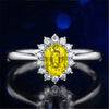 Women's Silver Plated White Copper Flower Open Ring With Synthetic Gemstones And Zircon In Red Blue Yellow And Amethyst Style