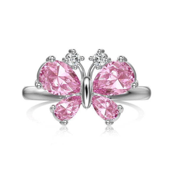 Women's 925 Silver Ring With Light Luxury Style And Geometric Design Powder Zirconium Inlay Electroplated