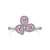 Women's 925 Silver Ring With Light Luxury Style And Geometric Design Powder Zirconium Inlay Electroplated