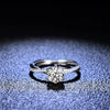 Women's Silver Ring With Love Interweaving Design And Diamond Treatment The Crown Pattern