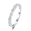 Women's 925 Silver Simple Geometric Zircon Stacking Ring