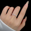 Women's 925 Silver Simple Geometric Zircon Stacking Ring