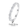Women's 925 Silver Simple Geometric Zircon Stacking Ring