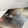 Women's Silver Snowflake Ear Cuff Earrings Geometric Electroplated Clipon Jewelry For Nonpierced Ears