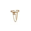 Women's 925 Silver Star Chain Ring With Electroplated Finish Adjustable Open Band Minimalist Jewelry