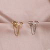 Women's 925 Silver Star Chain Ring With Electroplated Finish Adjustable Open Band Minimalist Jewelry