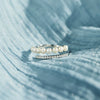 Women's Silver 925 Sterling Silver Geometric Ring With Nail Pearl Zircon Electroplated Jewelry