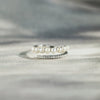 Women's Silver 925 Sterling Silver Geometric Ring With Nail Pearl Zircon Electroplated Jewelry