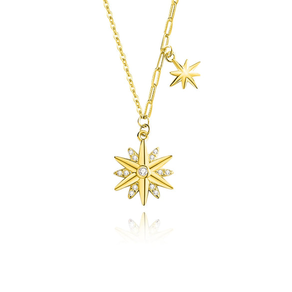 Women's 925 Silver Sunflower Clavicle Chain Jewelry With Geometric Pattern And Electroplating Process