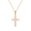 Women's 925 Silver Trendy Allmatch Light Luxury Cross Necklace Set With Pink Zircon And Diamonds