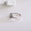 Women's Silver Turquoise And White Shell Geometric Open Ring With Adjustable Fit Punk Style Electroplated Finish