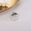 Women's Silver Turquoise And White Shell Geometric Open Ring With Adjustable Fit Punk Style Electroplated Finish