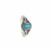 Women's Silver Turquoise And White Shell Geometric Open Ring With Adjustable Fit Punk Style Electroplated Finish
