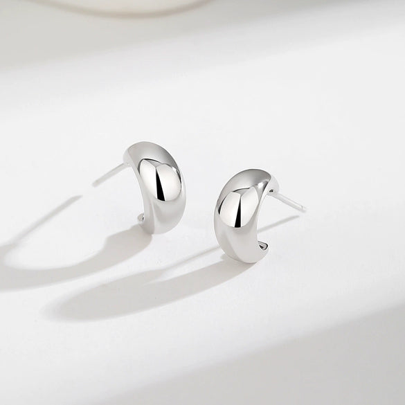 Women's 925 Silver Ushape Geometric Retro Electroplated Earrings