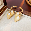 Women's Silver Zircon Round Faux Pearl Highend Light Luxury Vintage Earrings With Geometric Design And Inlaid Zircon