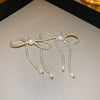 Women's Silver Zircon Round Faux Pearl Highend Light Luxury Vintage Earrings With Geometric Design And Inlaid Zircon