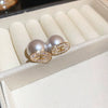 Women's Silver Zircon Round Faux Pearl Highend Light Luxury Vintage Earrings With Geometric Design And Inlaid Zircon