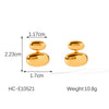 Women's Simple All Match Oval Stainless Steel Earrings With Geometric Design And Electroplating