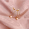 Women's Simple Allmatch Freshwater Pearl Earrings In S925 Silver With Round Shape
