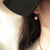 Women's Simple Allmatch Freshwater Pearl Earrings In S925 Silver With Round Shape