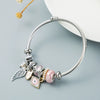 Women's Simple Alloy Eye Pendant Bracelet With Oildrop Pearl Detail And Electroplated Finish Fashion Jewelry Accessory