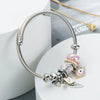 Women's Simple Alloy Eye Pendant Bracelet With Oildrop Pearl Detail And Electroplated Finish Fashion Jewelry Accessory