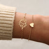 Women's Simple Alloy Hollow Heart Bracelet Set With Electroplated Personality Style Pendant Bracelets