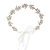 Women's Simple Alloy Leaf Headband With Rhinestone Inlay Bridal Wedding Hairband Updo Hair Accessory