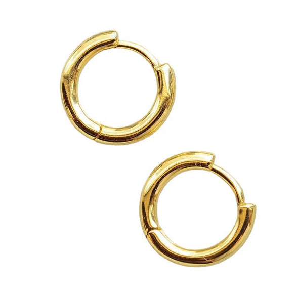 Women's Simple And Atmospheric Glossy Brass Electroplated Geometric Earrings