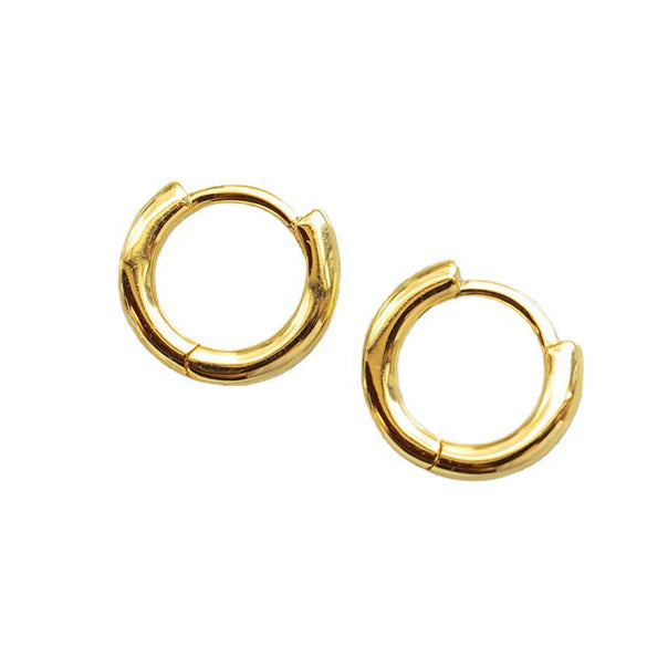 Women's Simple And Atmospheric Glossy Brass Electroplated Geometric Earrings