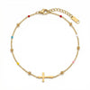 Women's Simple Bohemian Adjustable Fake Pearl Beaded Anklet Geometric Beach Foot Jewelry Fashion Gift