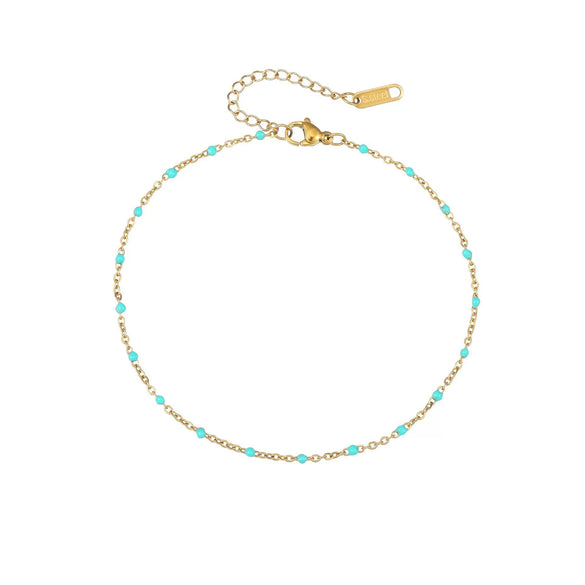 Women's Simple Bohemian Adjustable Fake Pearl Beaded Anklet Geometric Beach Foot Jewelry Fashion Gift