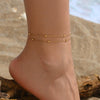 Women's Simple Bohemian Adjustable Fake Pearl Beaded Anklet Geometric Beach Foot Jewelry Fashion Gift