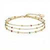 Women's Simple Bohemian Adjustable Fake Pearl Beaded Anklet Geometric Beach Foot Jewelry Fashion Gift